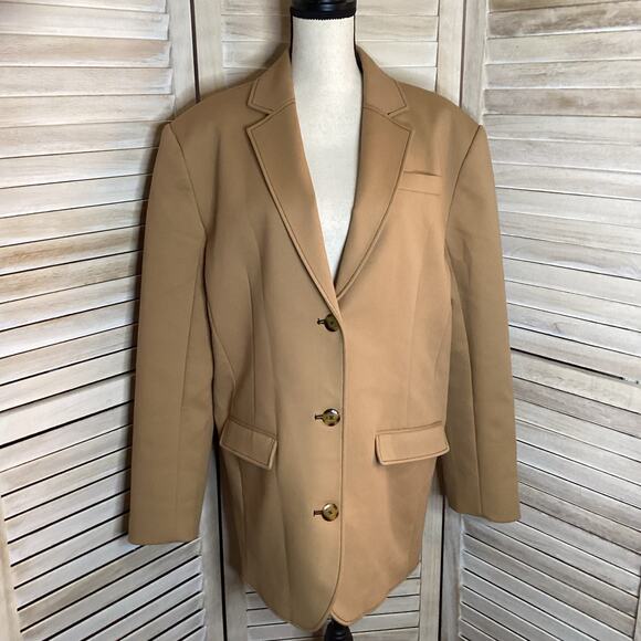 Sir Andre Oversized Heavy Cotton Blend Blazer Jacket Camel Tan 1 S $525 - Picture 8 of 12